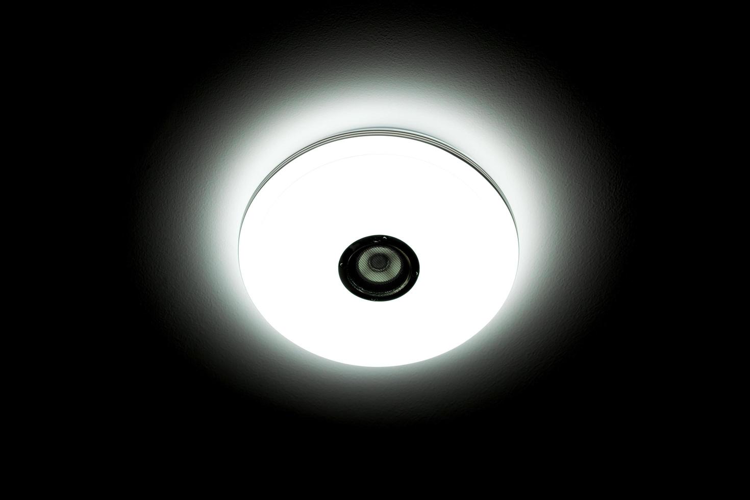 White light LED ceiling light with built-in wireless speakers photo