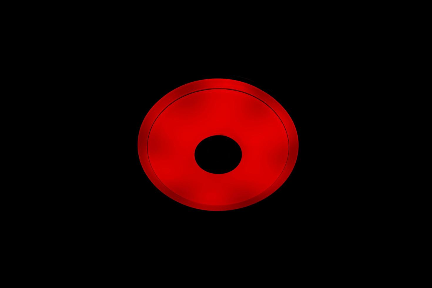 Red light LED ceiling light with built-in wireless speakers photo