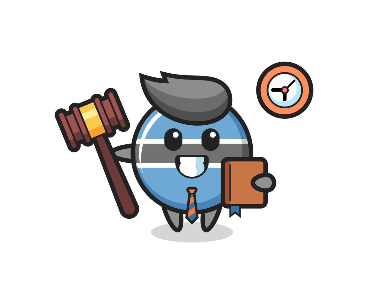 Mascot cartoon of botswana flag badge as a judge vector