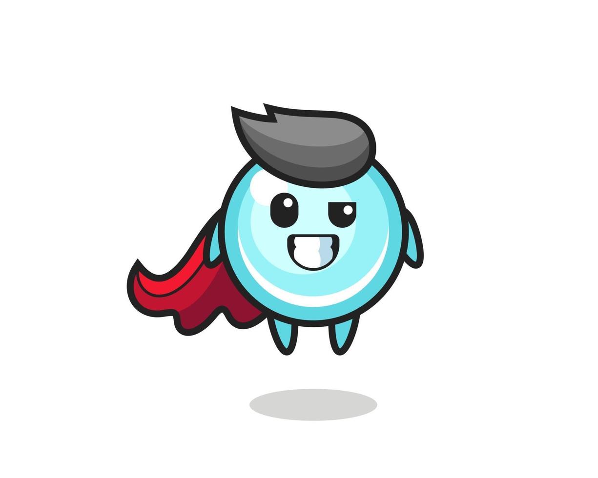 the cute bubble character as a flying superhero vector