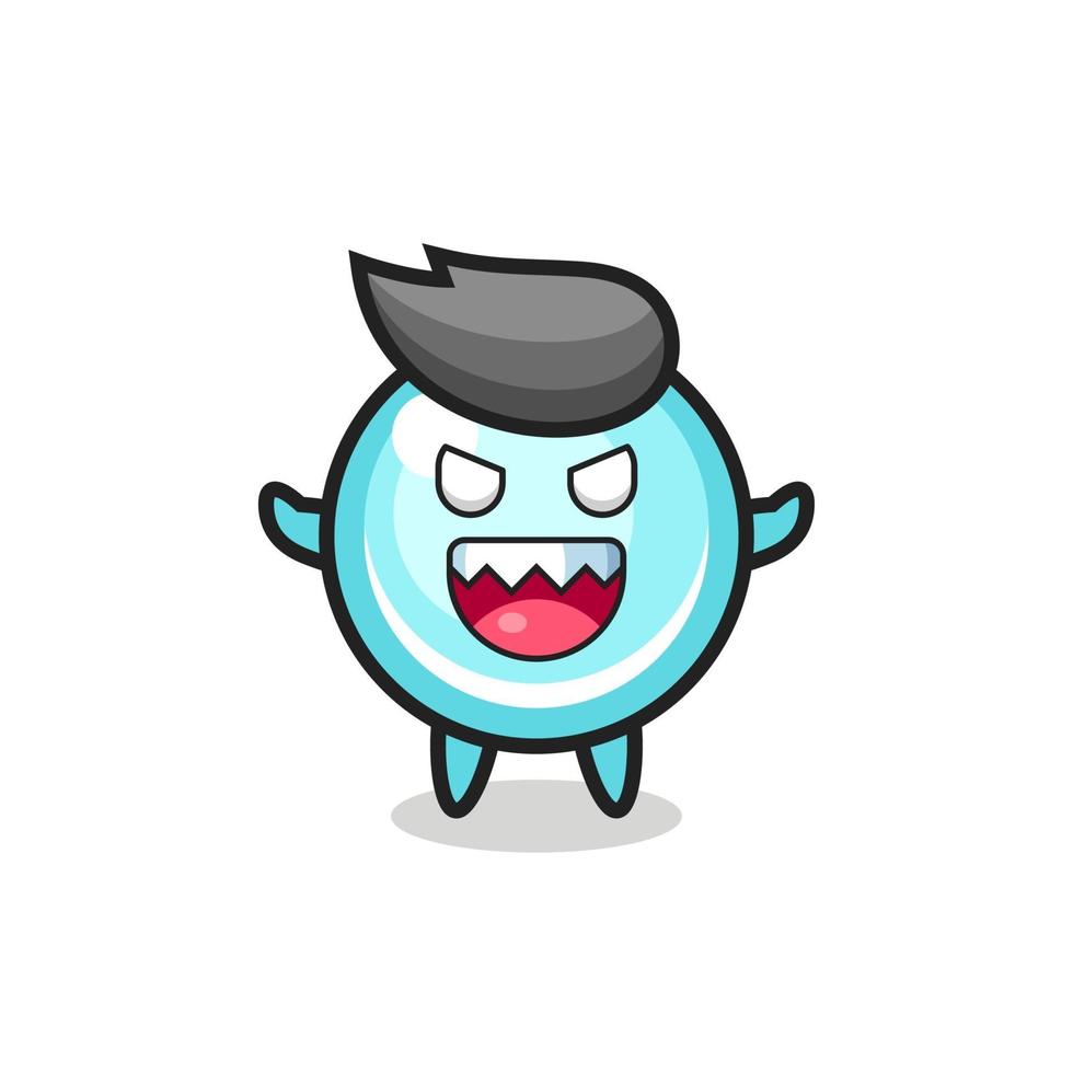 illustration of evil bubble mascot character vector