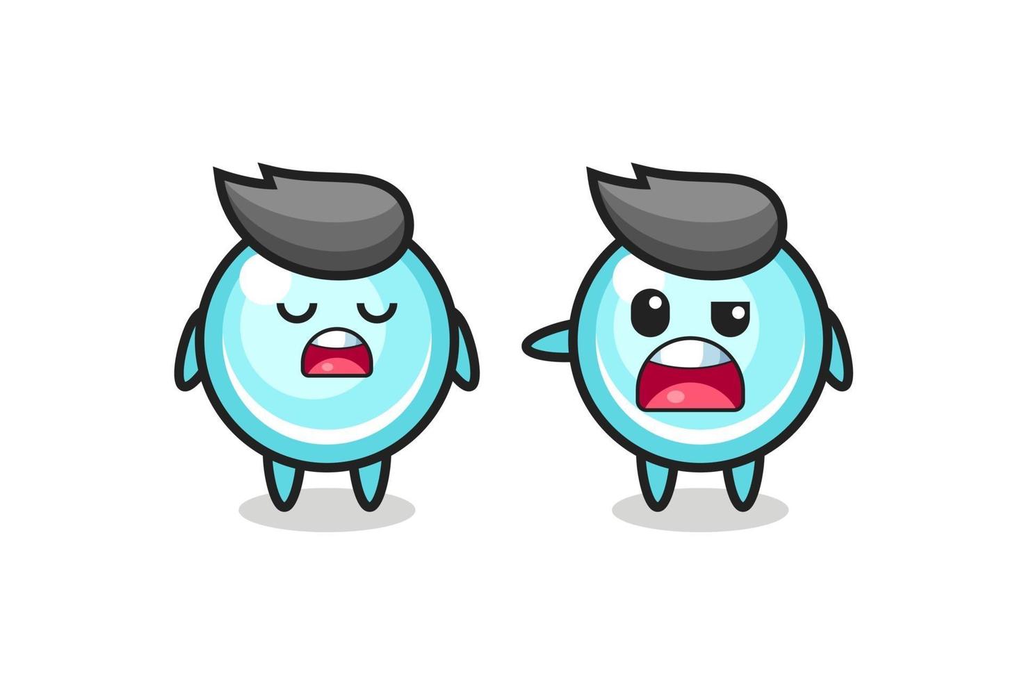 illustration of the argue between two cute bubble characters vector