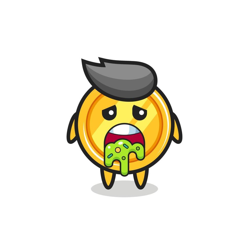the cute medal character with puke vector