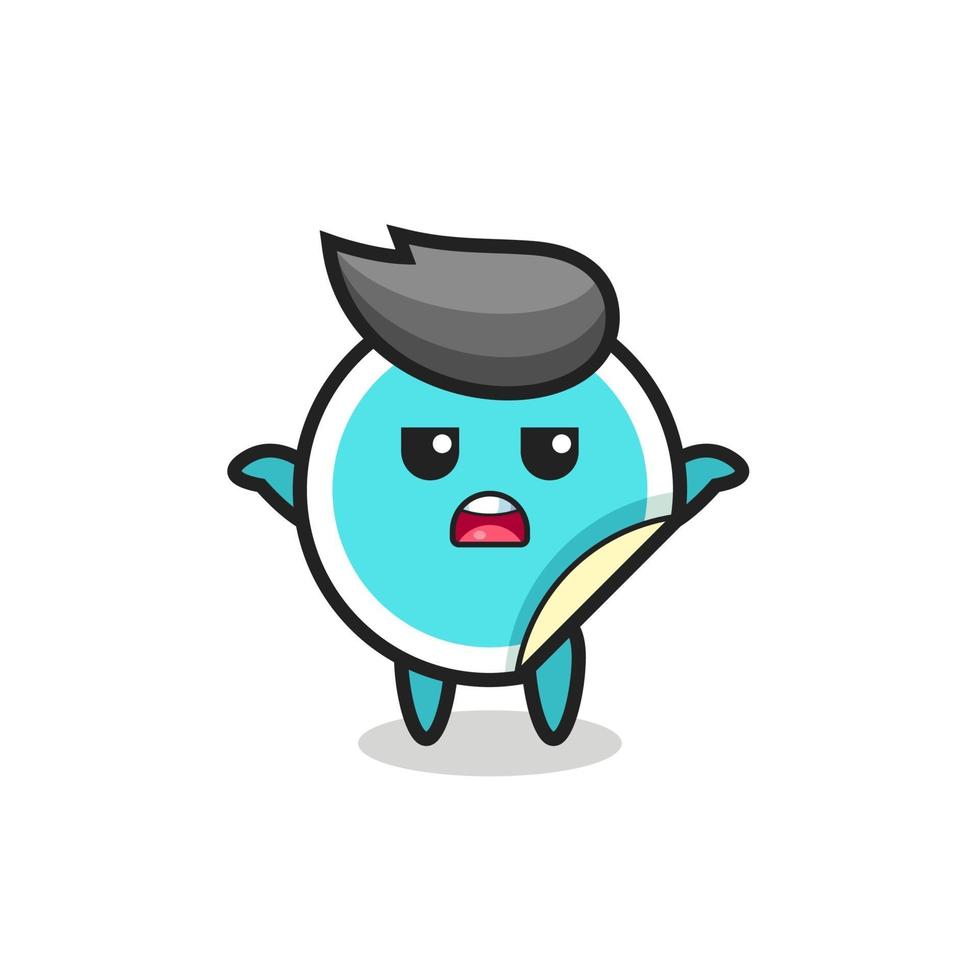sticker mascot character saying I do not know vector