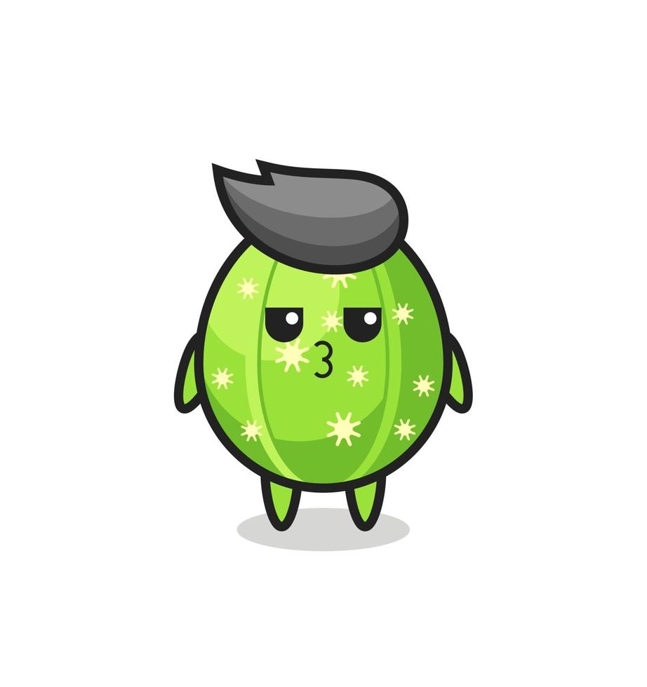 the bored expression of cute cactus characters vector