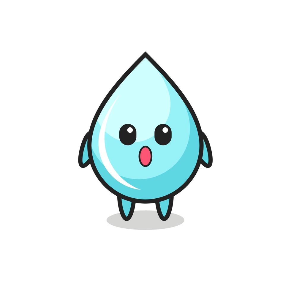 the amazed expression of the water drop cartoon vector
