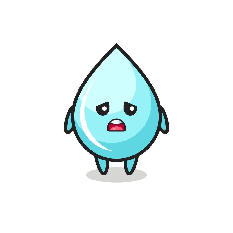 disappointed expression of the water drop cartoon vector