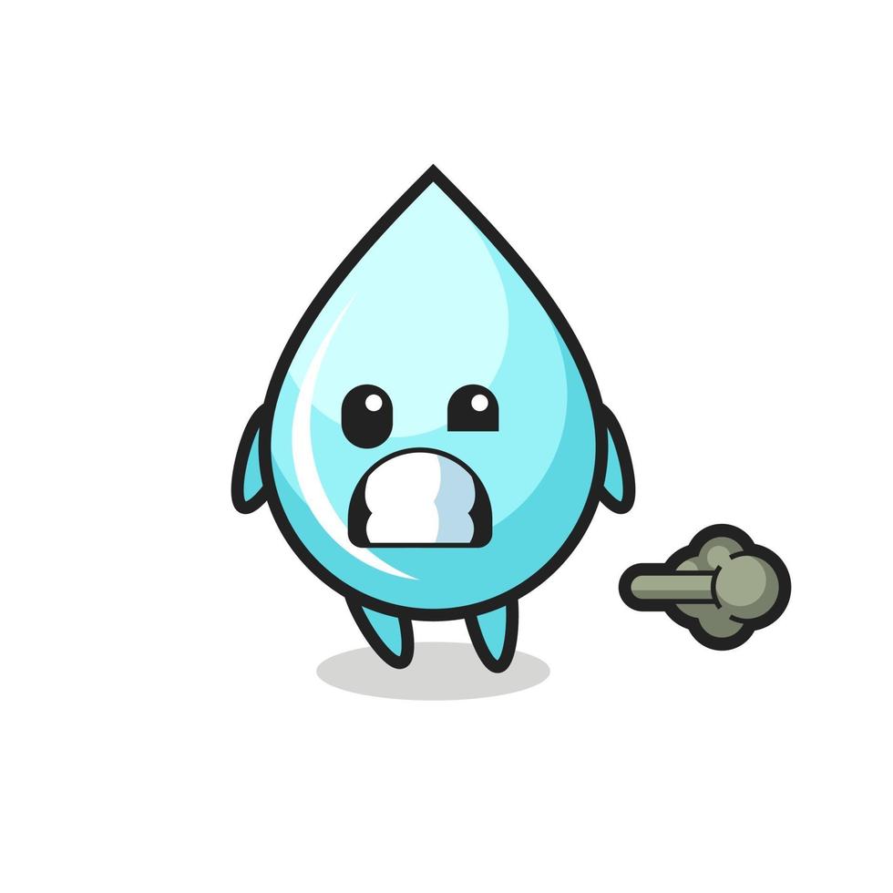 the illustration of the water drop cartoon doing fart vector
