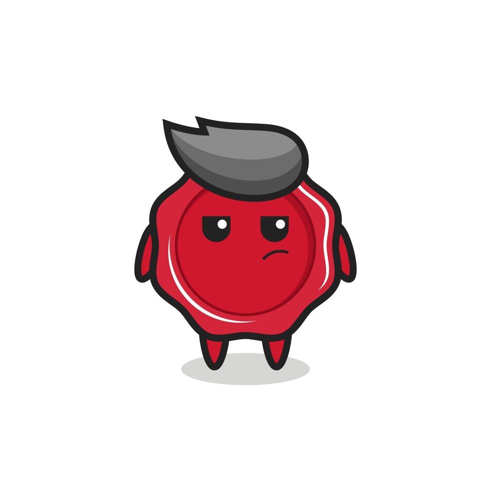 cute sealing wax character with suspicious expression vector