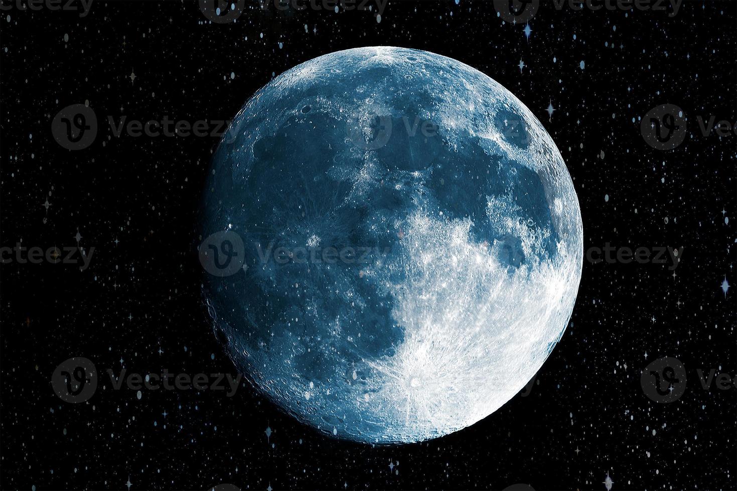 Super blue moon in the galaxy background photo