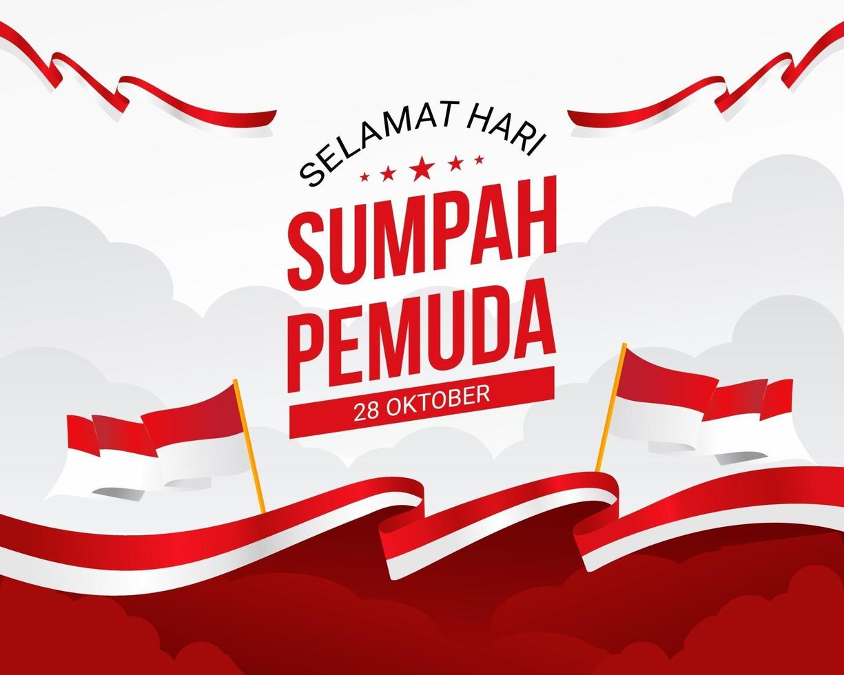 Flat sumpah pemuda indonesia background vector