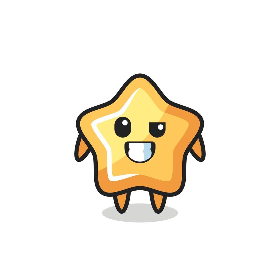 cute star mascot with an optimistic face vector