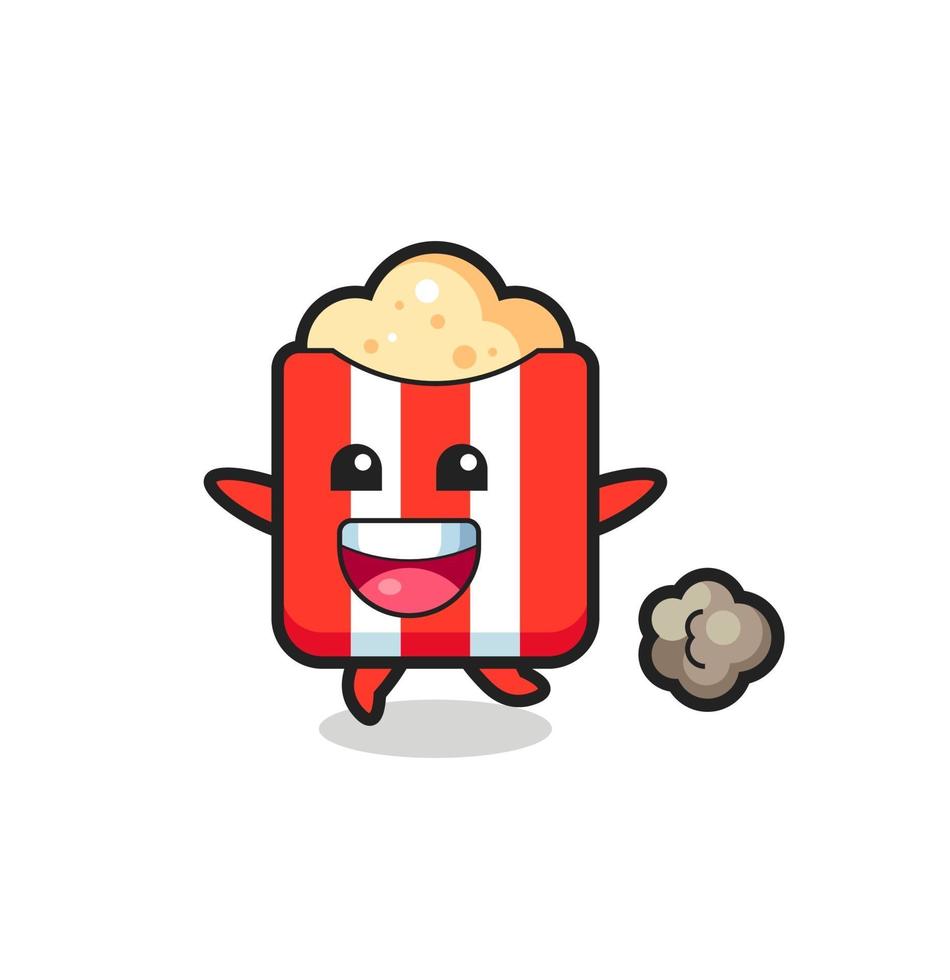 the happy popcorn cartoon with running pose vector