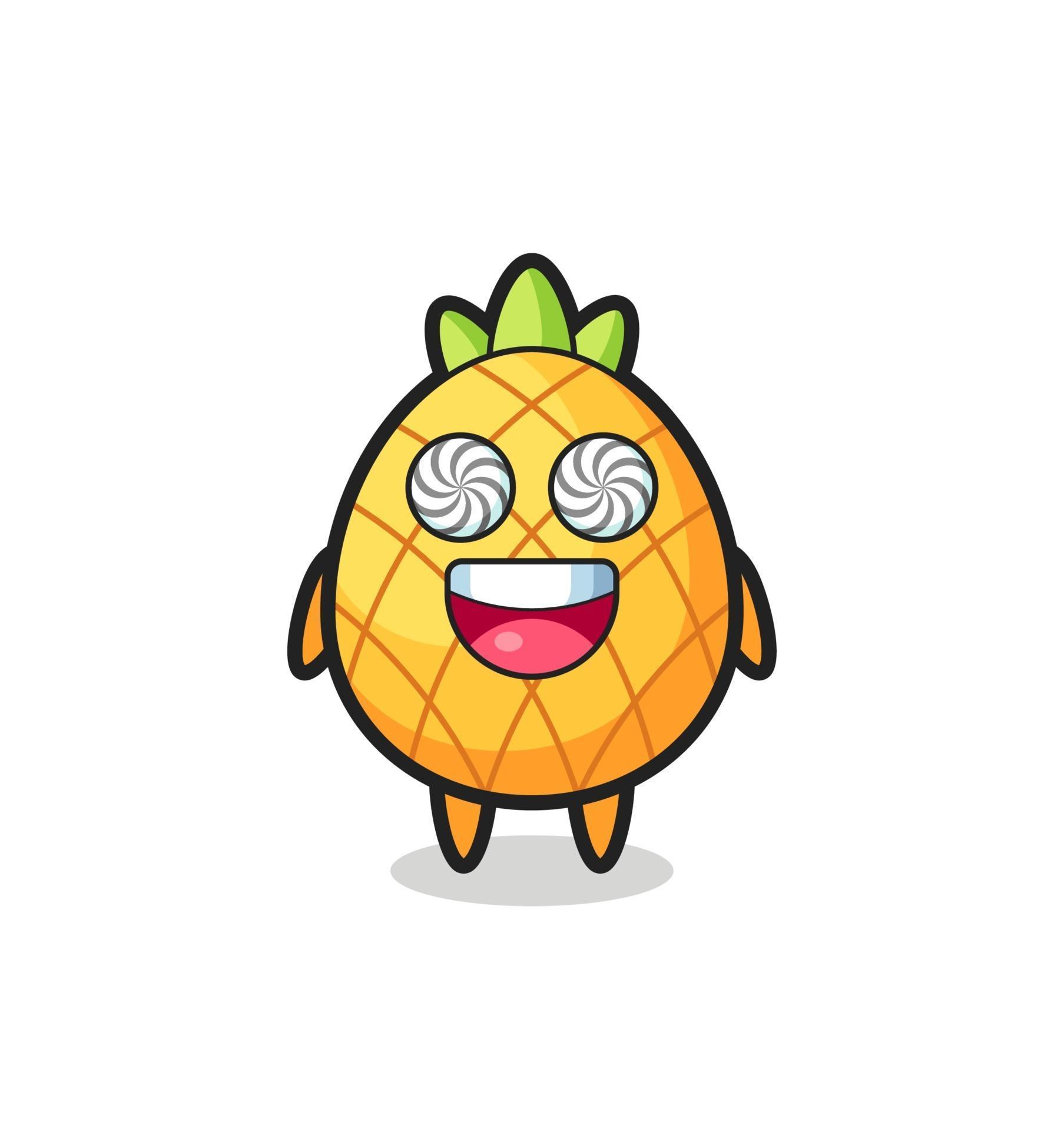 cute pineapple character with hypnotized eyes 3412797 Vector Art at Vecteezy