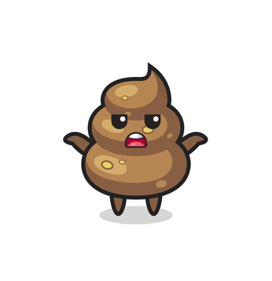 poop mascot character saying I do not know vector