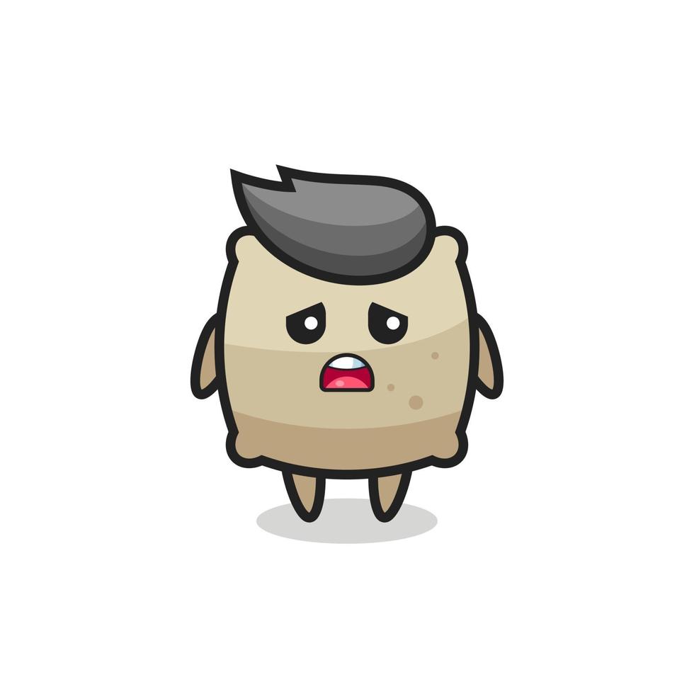 disappointed expression of the sack cartoon vector