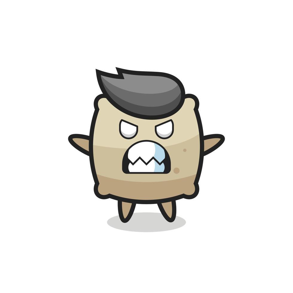 wrathful expression of the sack mascot character vector