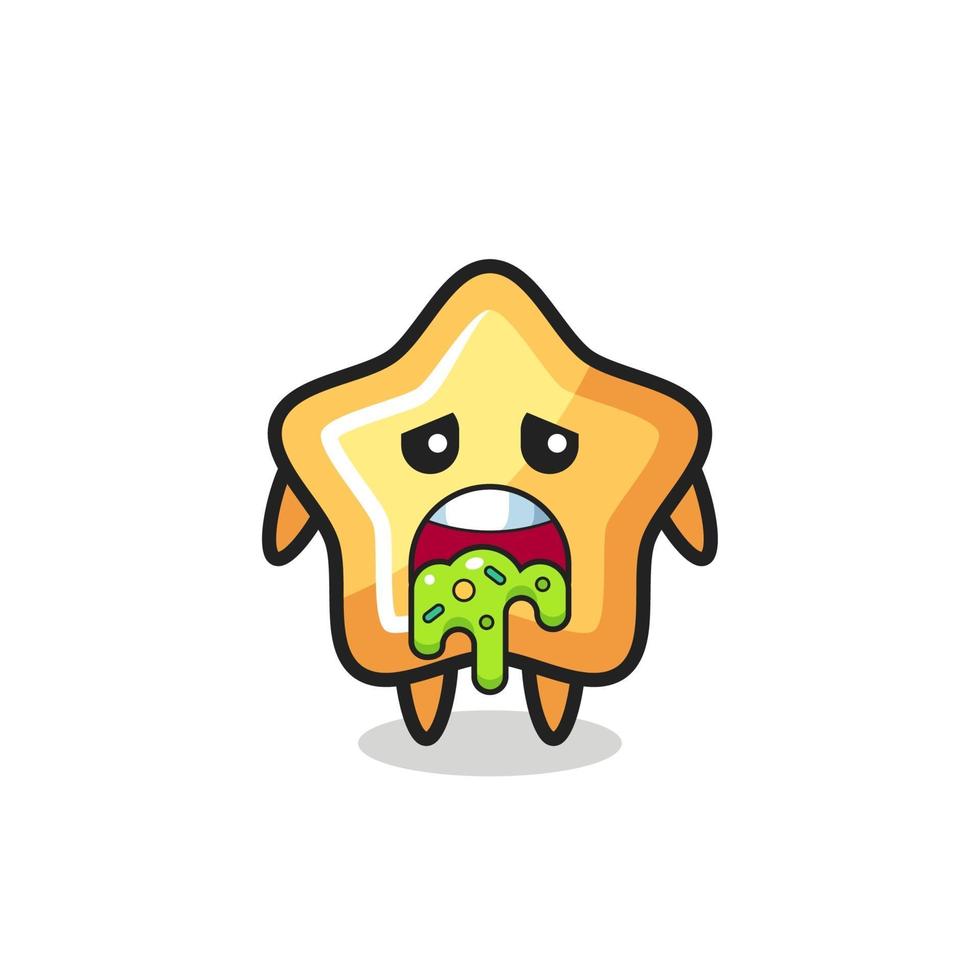 the cute star character with puke vector