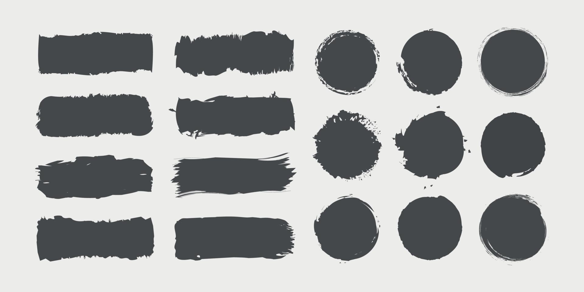 Grunge Paint Brush Stroke Collection vector