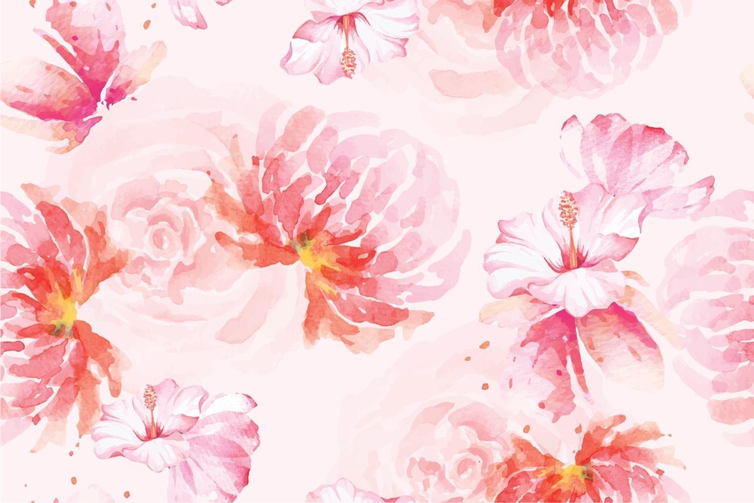 Rose seamless pattern with watercolor 36 vector