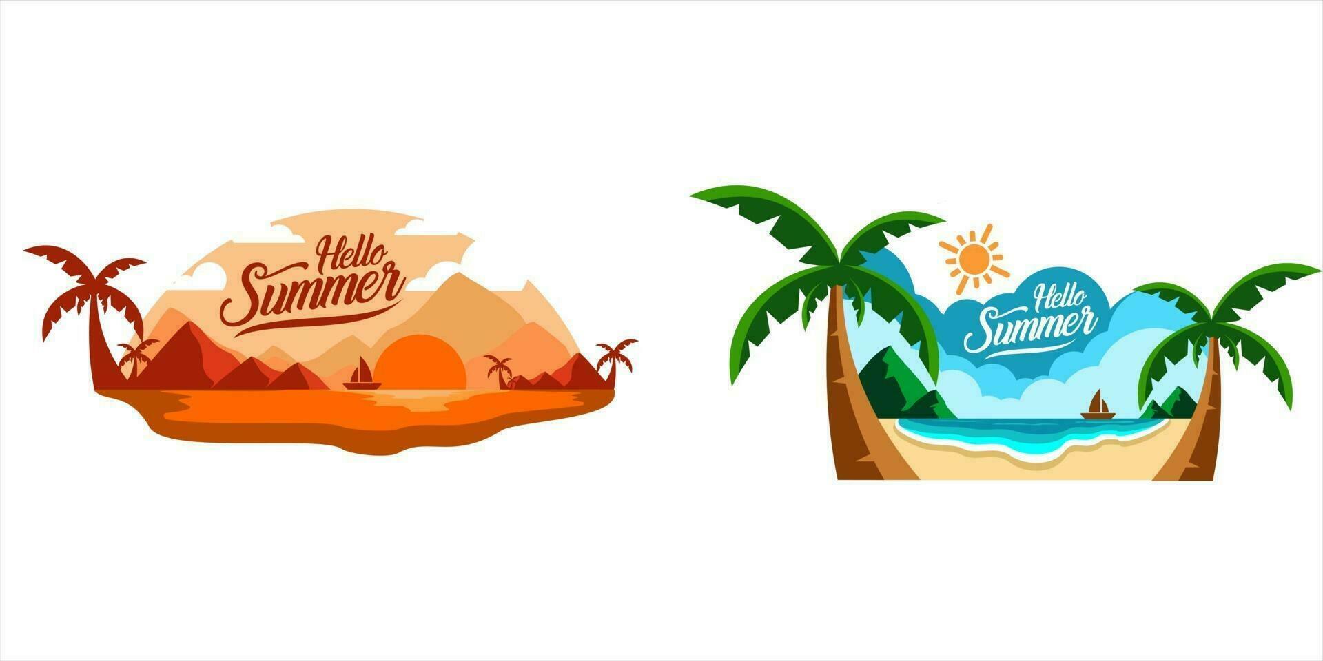 beach landscape vector