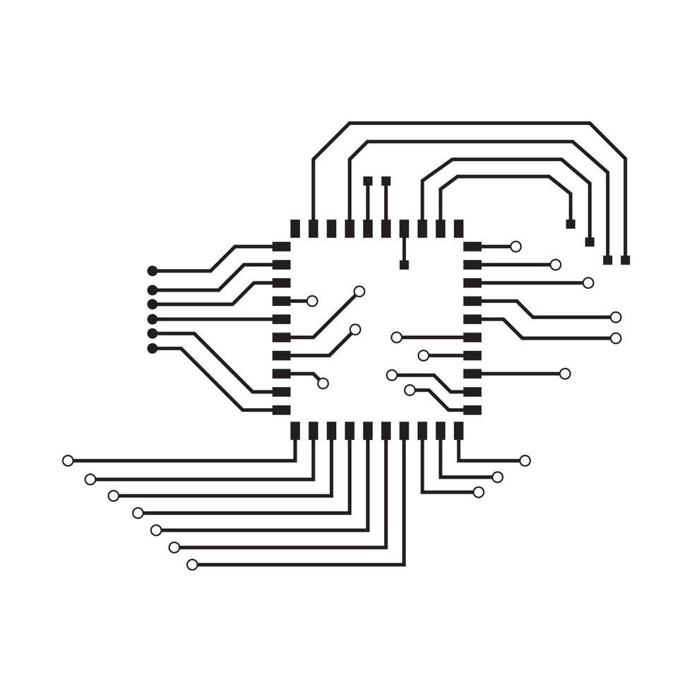 fondo de vector de computadora con circuito