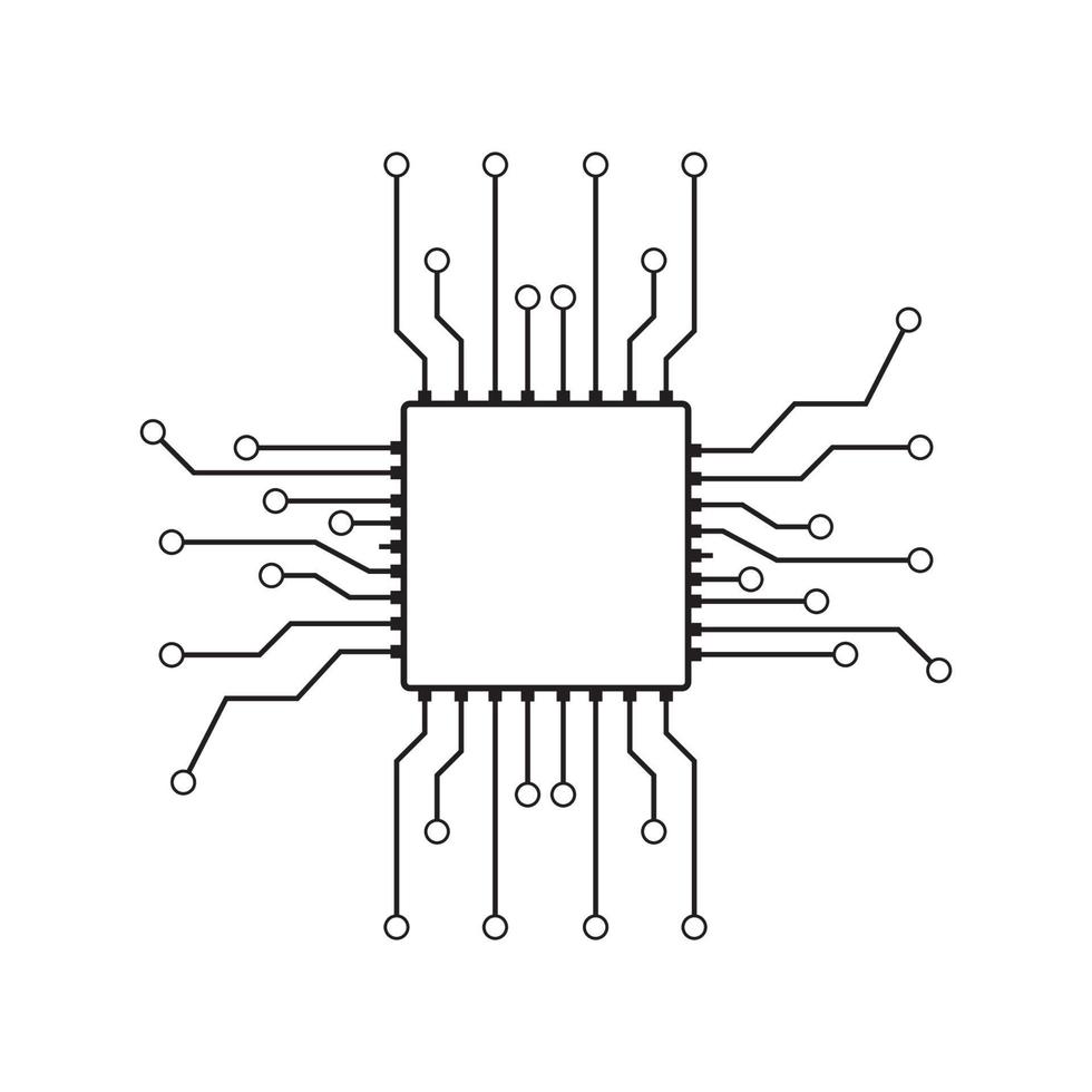 fondo de vector de computadora con circuito