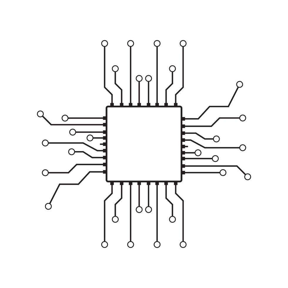 fondo de vector de computadora con circuito