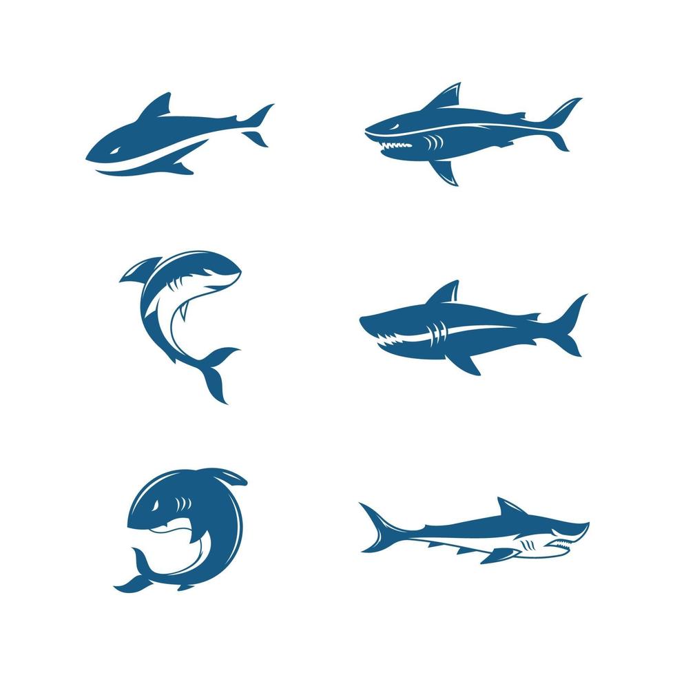 diseño de icono de ilustración de tiburón vector