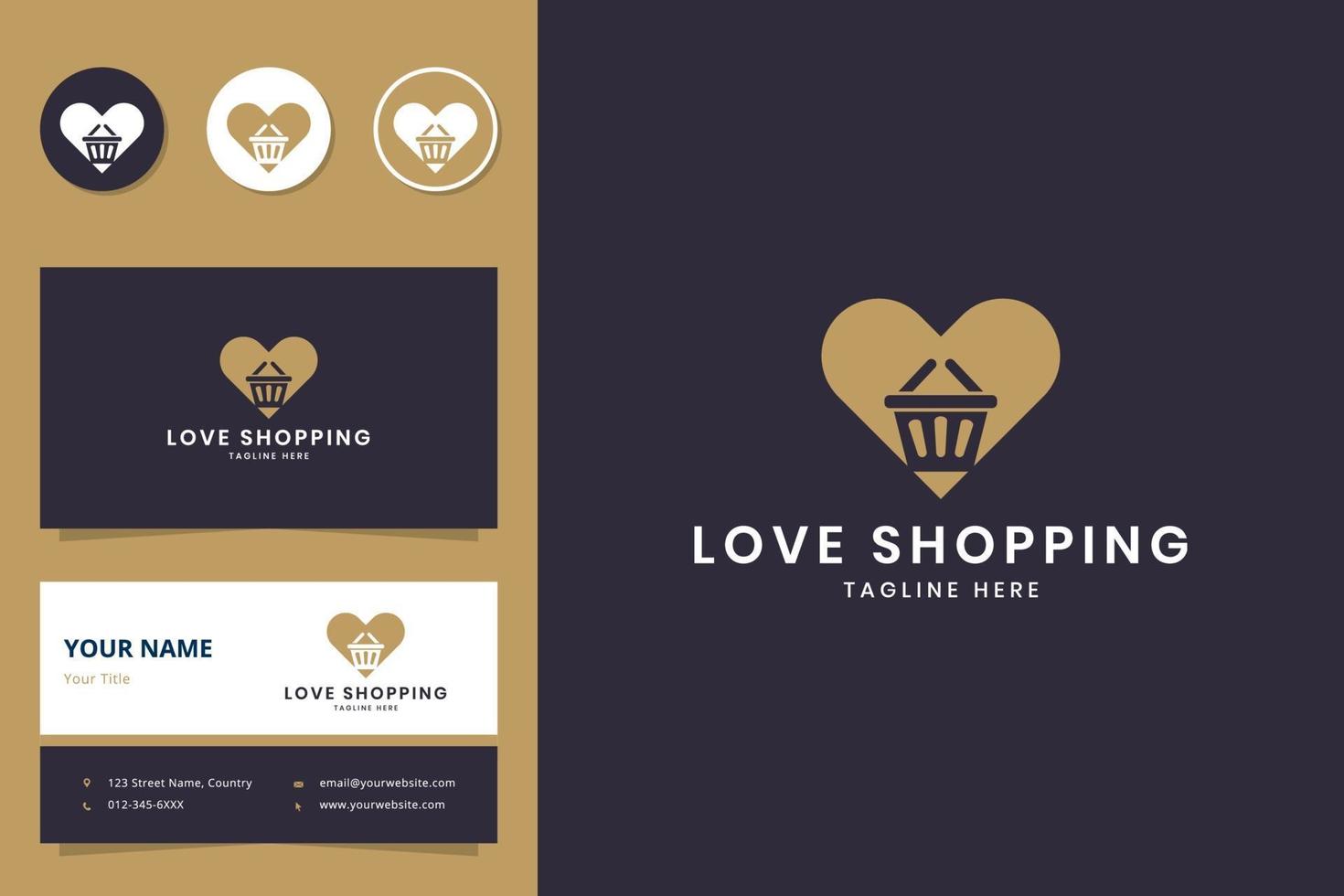 love shopping negative space logo design vector