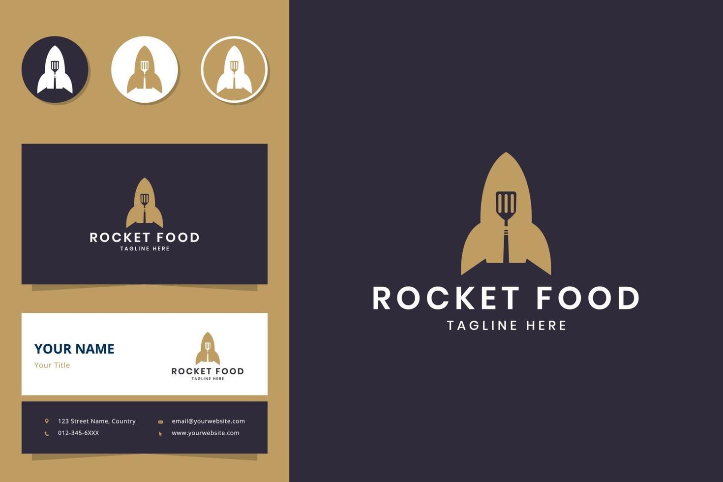 rocket cooking negative space logo design vector
