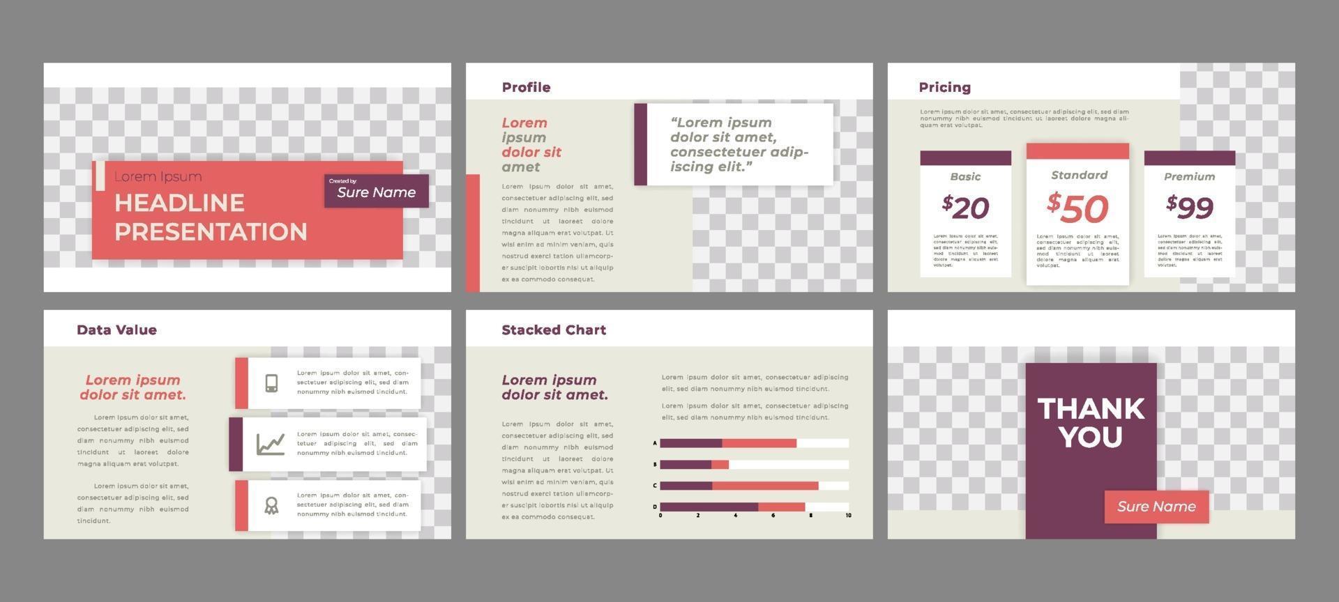 Minimalist Corporate Presentation Template vector