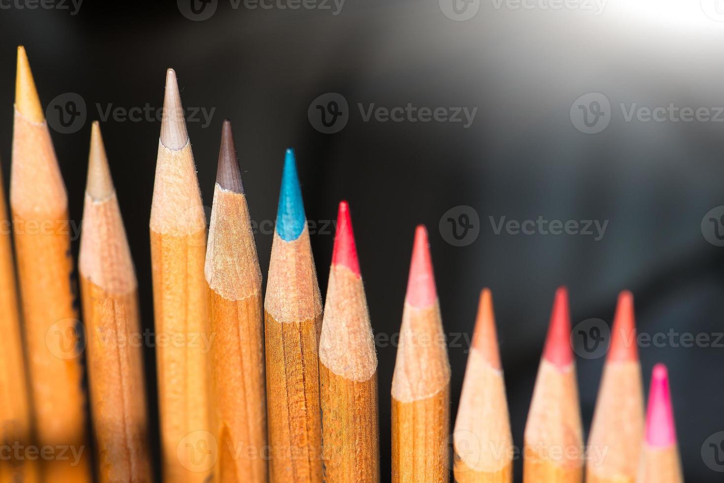 Colored wooden pencils photo