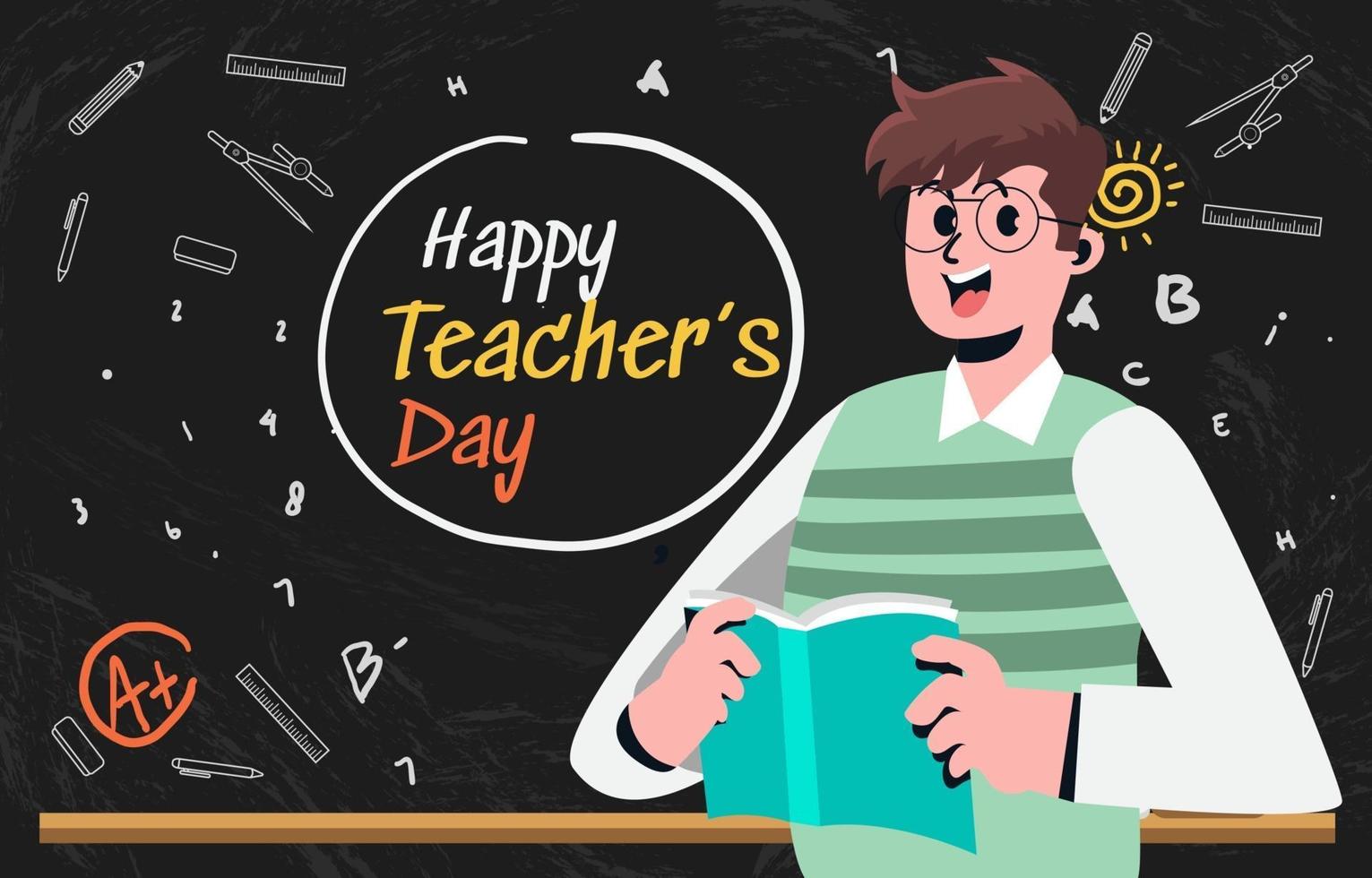 Friendly Teacher on Teacher's Day Celebration vector