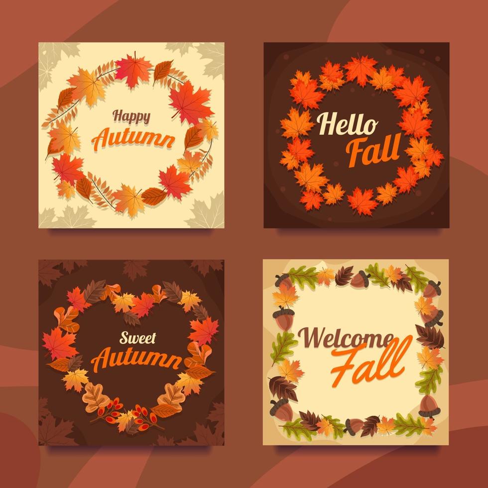 Welcoming Sweet Autumn Season Card vector