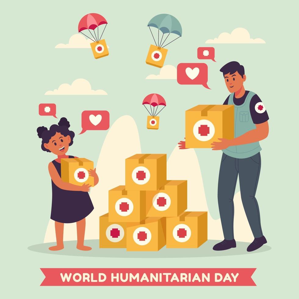 día mundial humanitario salvar a los niños vector