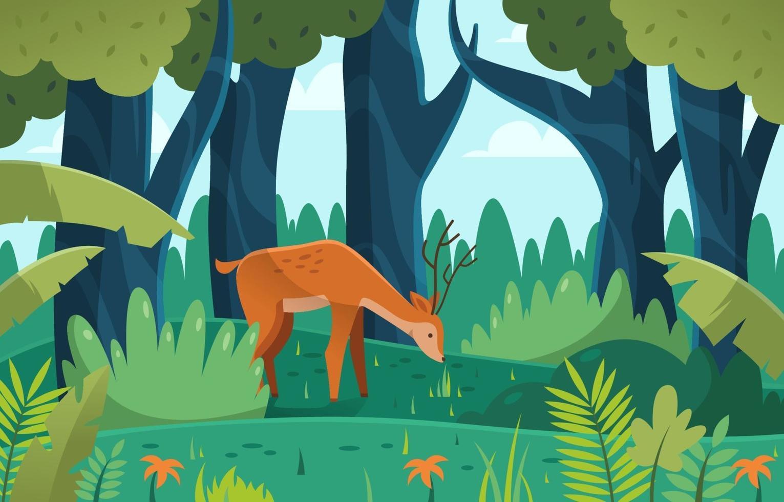 Deer in the Forest vector