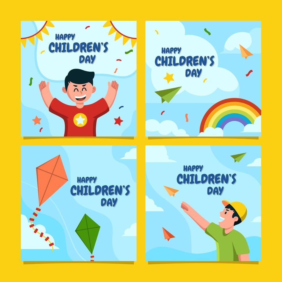 Children's Day Social Media Template vector