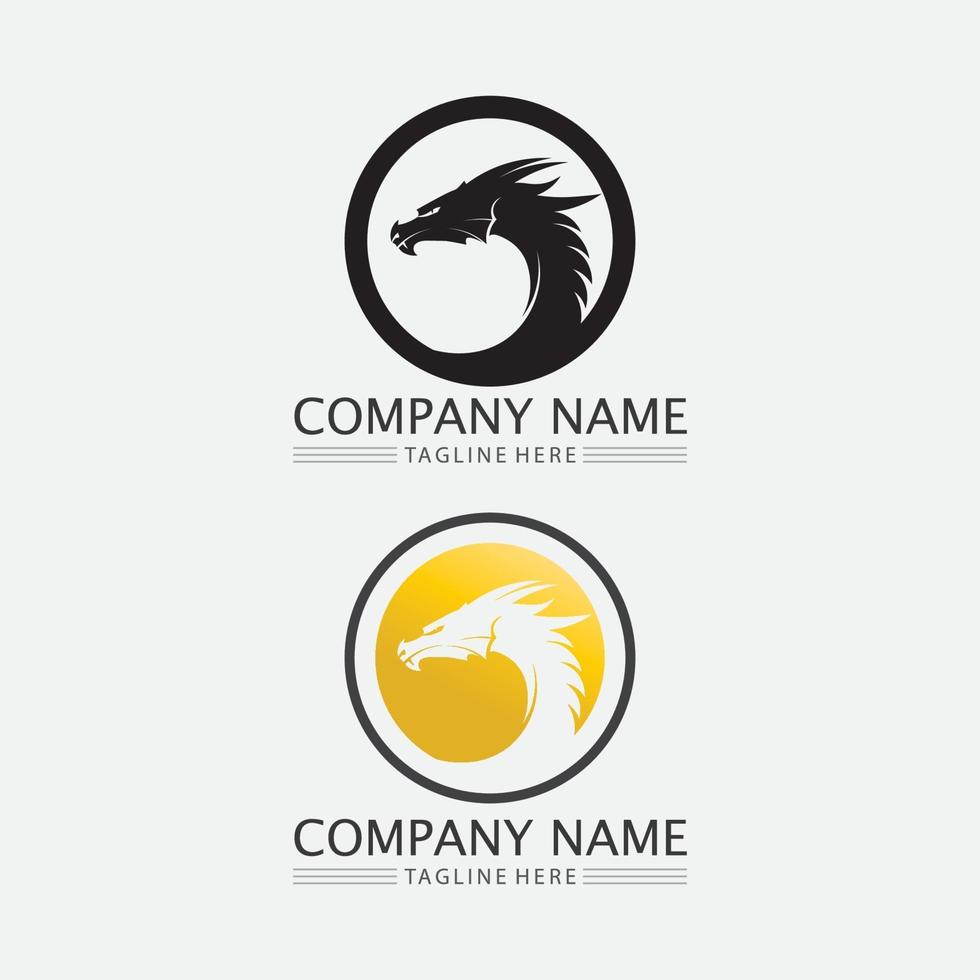 Dragon vector icon illustration fantasy animals