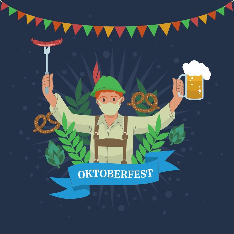 Celebrating Oktoberfest in New Normal vector