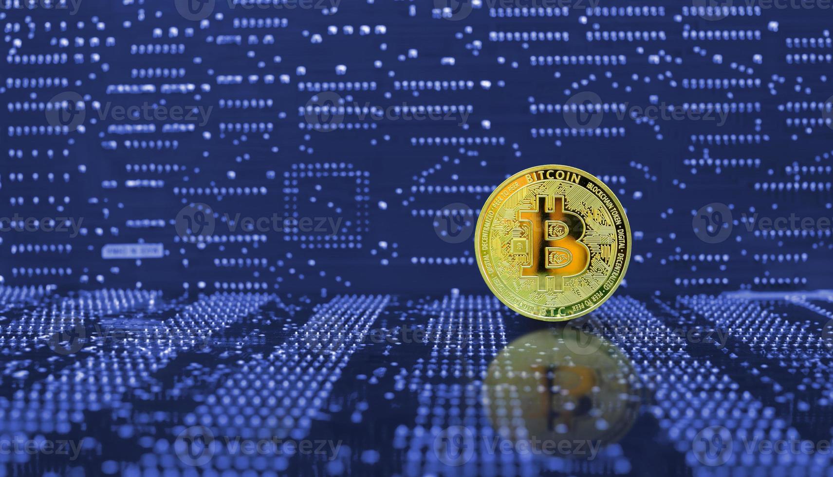 Golden bitcoin cryptocurrency photo
