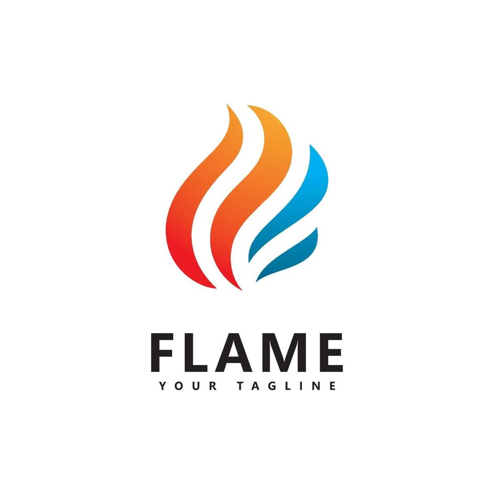 diseño de logotipo de llama de fuego abstracto vector