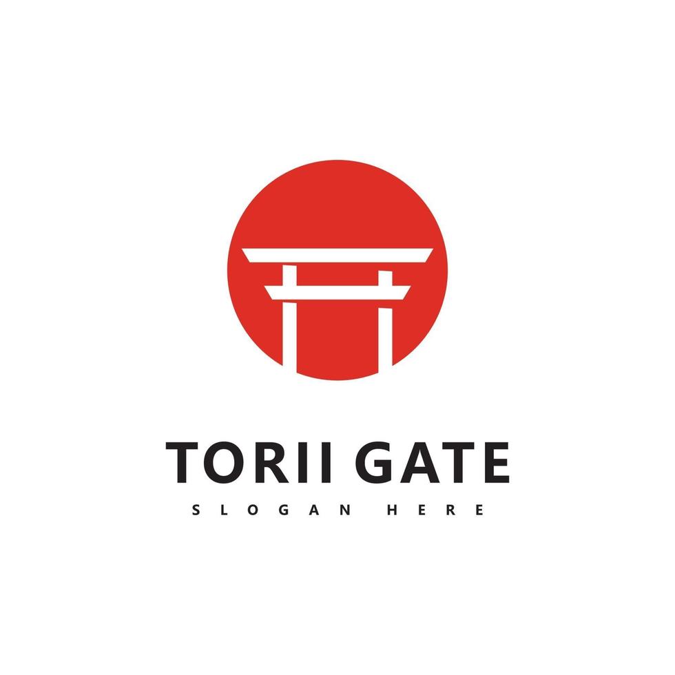 Torii logo icon japanese vector illustration design