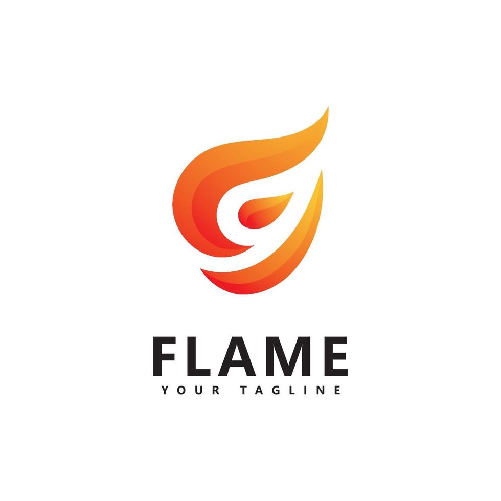 Abstract fire flame logo design vector