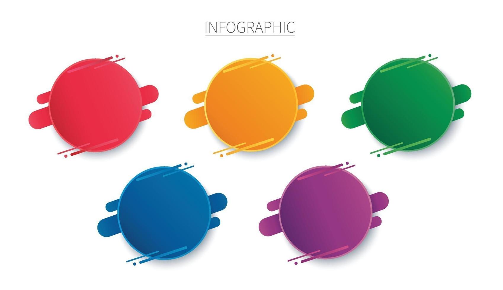 colorful round infographic vector template with 5 options