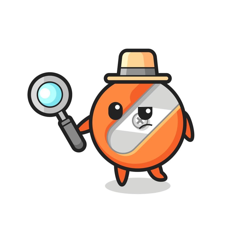 pencil sharpener detective character is analyzing a case vector