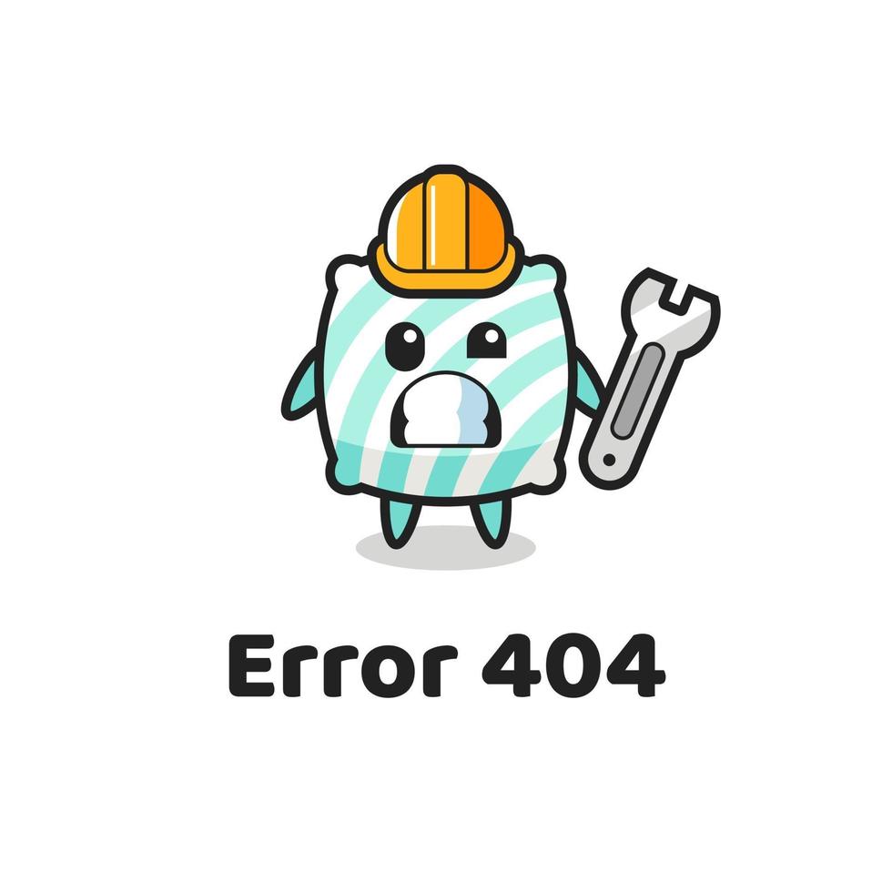 error 404 con la linda mascota de la almohada vector