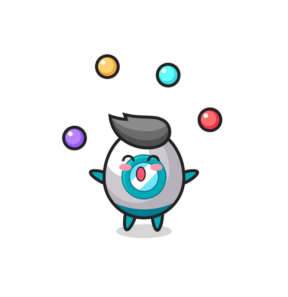 the rocket circus cartoon juggling a ball vector