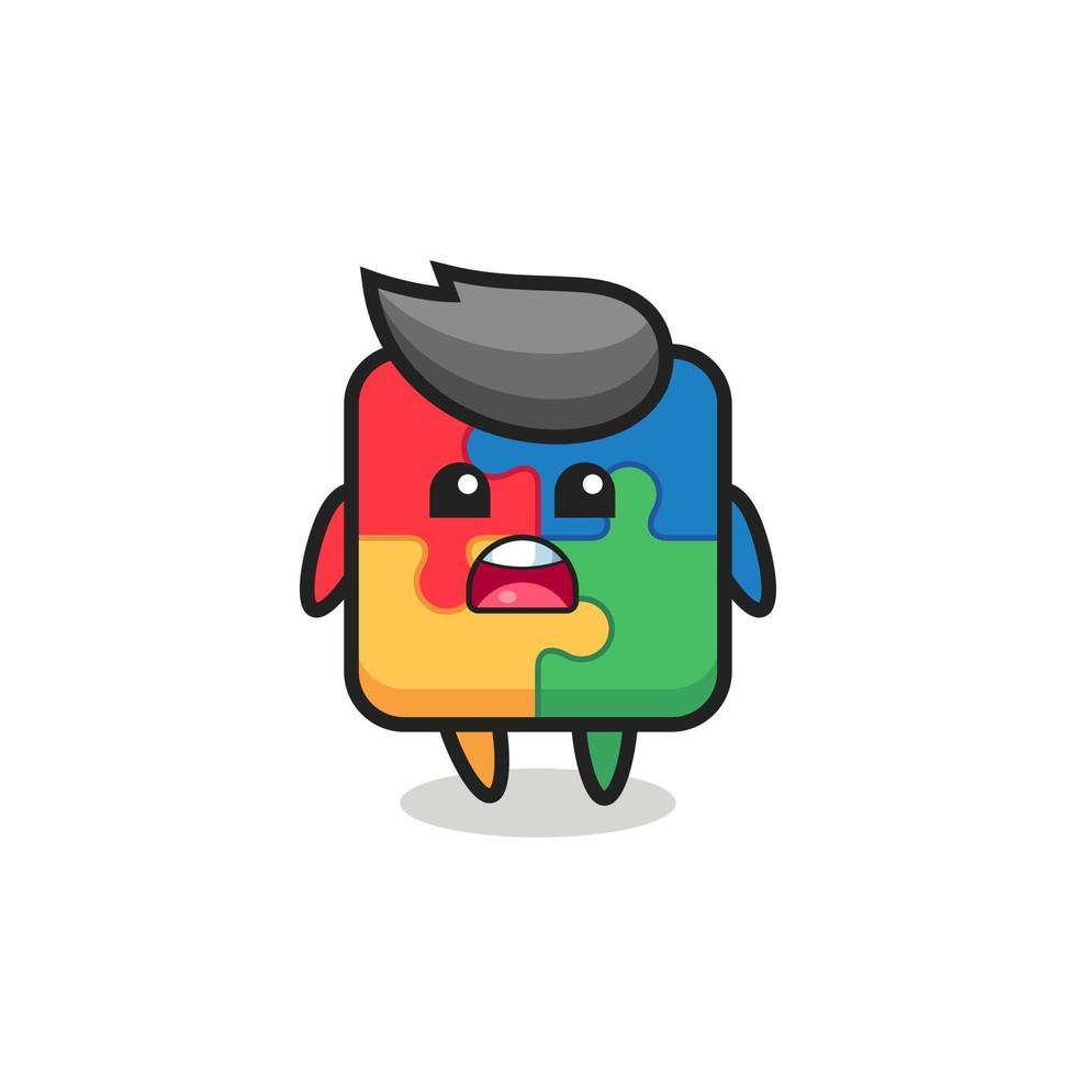 puzzle illustration with apologizing expression, saying I am sorry vector