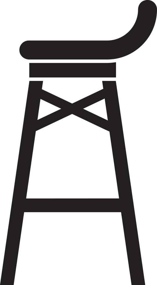 Bar stool black glyph icon vector